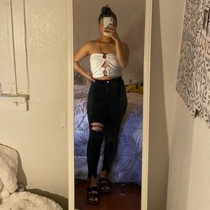 Black Skinny distressed jeans